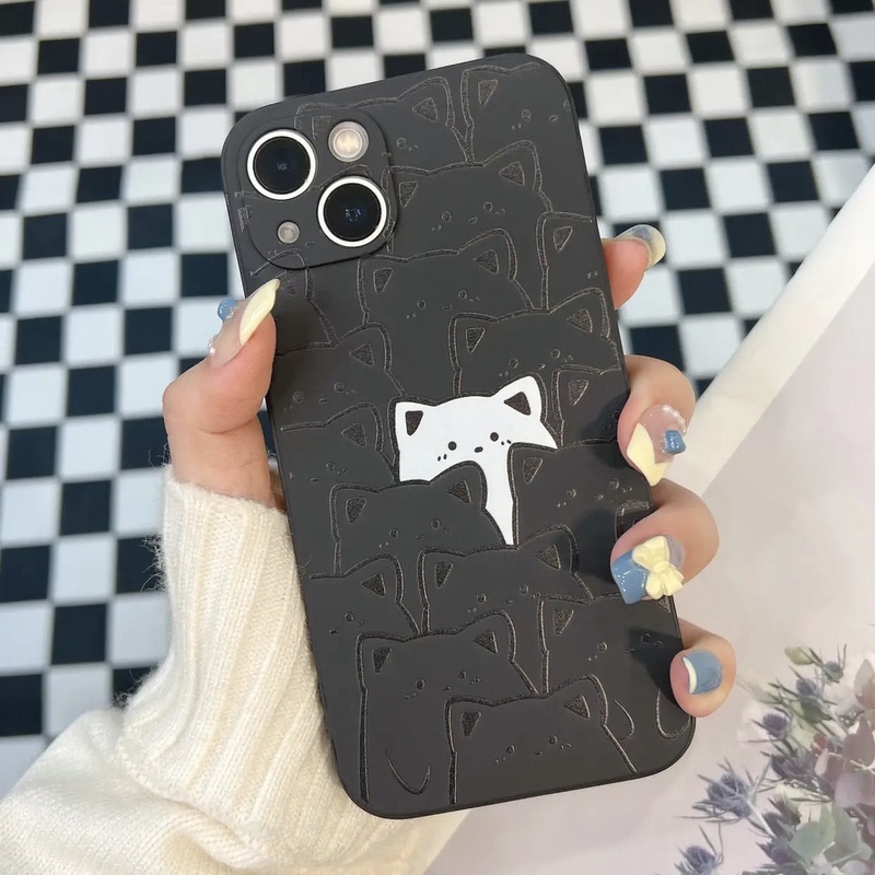 CASE  MEOW OPPO A5S A7 A11K A12 A54 A53 A15 A15S A16 A17 A17K A3S A5 A9 2020 A52 A33 A55 A76 A96 A92 A74 4G A95 5G RENO 8T 7 5G 5 5F 6