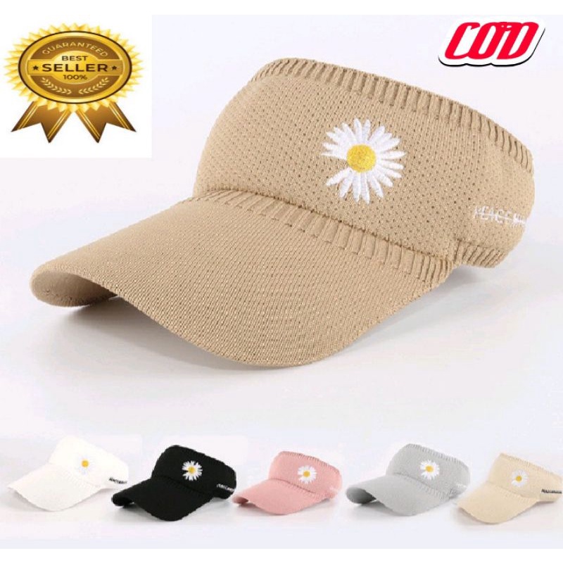 TOPI SENAM WANITA / TOPI GOLF WANITA / TOPI PANTAI / Topi Visor Senam Wanita STAR Rajut Import Premi