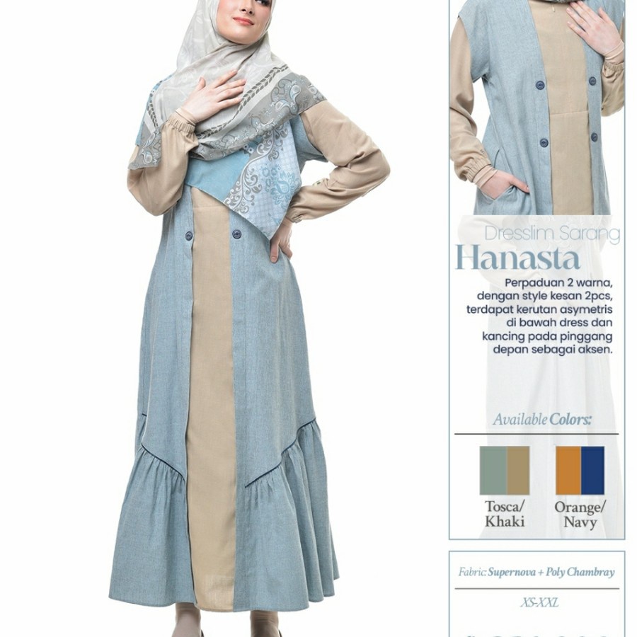 DRESSLIM SARANG HANASTA/SARIMBIT RABBANI/BAJU GAMIS POLOS/GAMIS/BAJU RABBANI/GAMIS DEWASA/DRESSLIM R