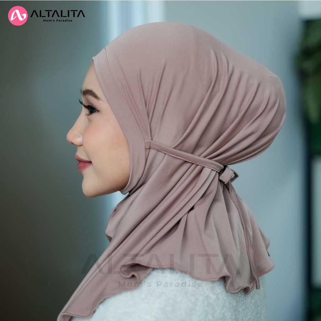 Altalita - Kerudung Sport Instan Hijab Bergo Tali Nyta Non Pet / Non Pad Bahan Jersey Premium Cocok Untuk Olahraga Volly Futsal Senam dan Sehari-Hari