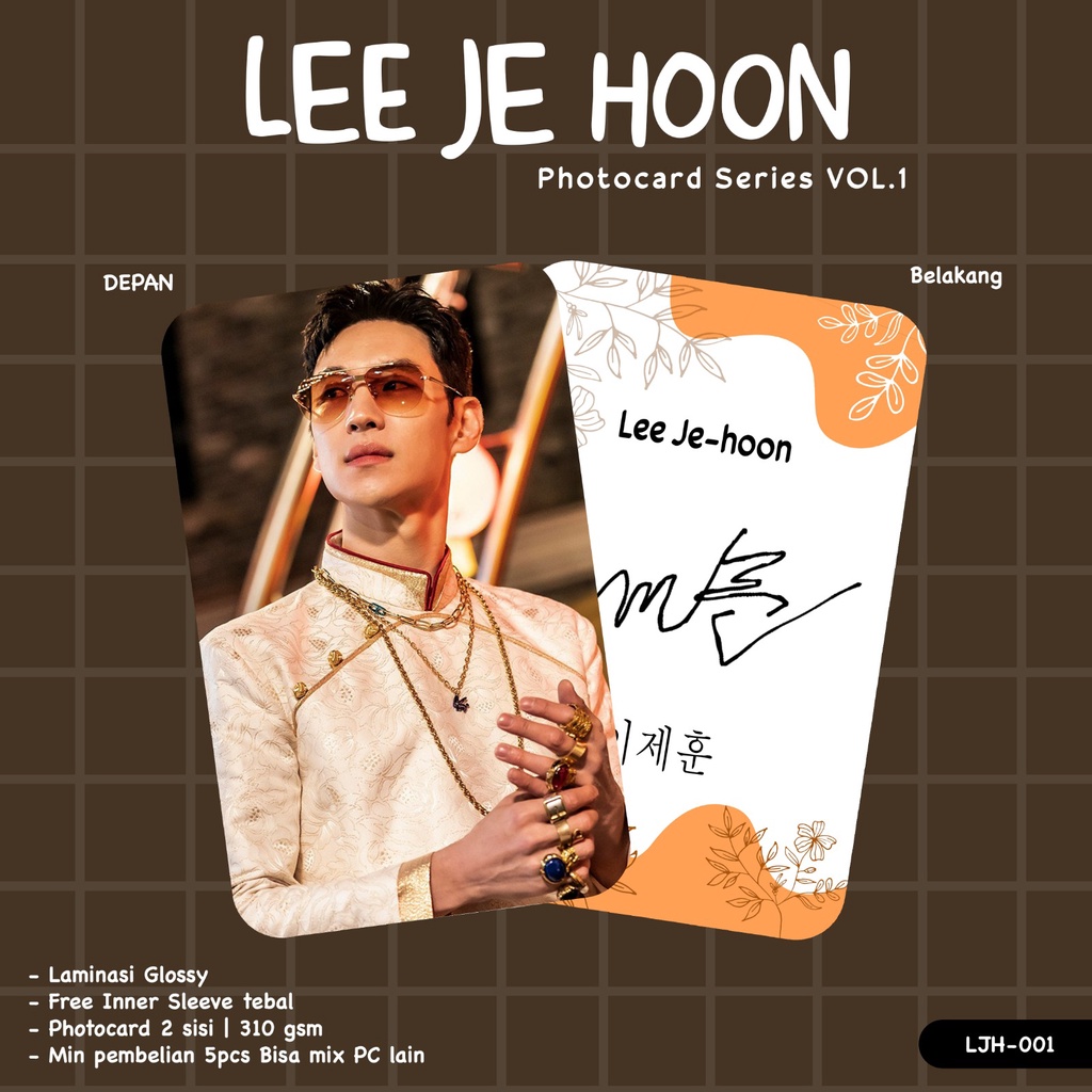 PHOTOCARD SERIES VOL.1 LEE JE HOON SELFIE EDITION TTD ACTOR KOREA TERBARU GLOSSY 2 SISI DEPAN BELAKA