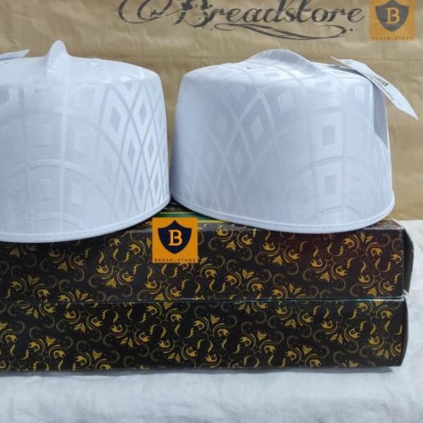 ✰ MURAH  PECI PRIA MODEL TERBARU PECI TURKI SONGKOK KOPIAH MALAYSIA ASAGOFAH PUTIH MOTIF BISA COD ♩