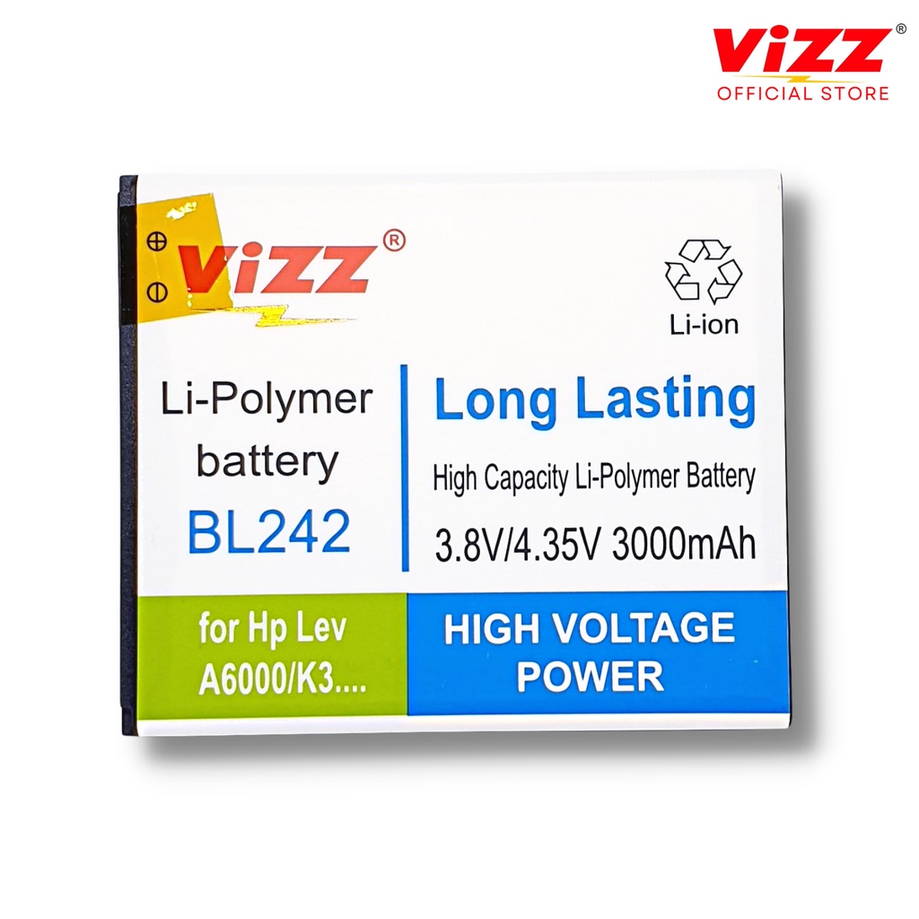 VIZZ Baterai Lenovo BL242 Batre A6000 / K3 Lemon / BL259 / A6010 / A6600