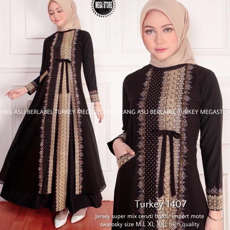 READY Gamis Turkey 1407 Hawa Dress Busana Muslimah By Original Mega Store Farzolla 2
