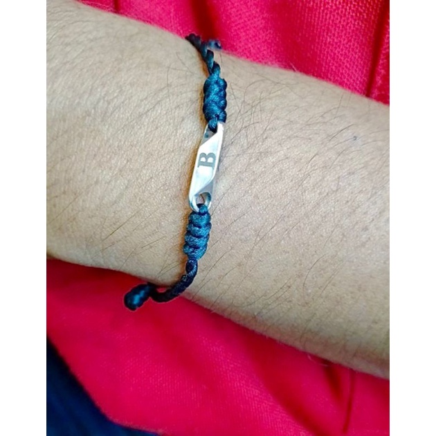 gelang huruf titanium model serut