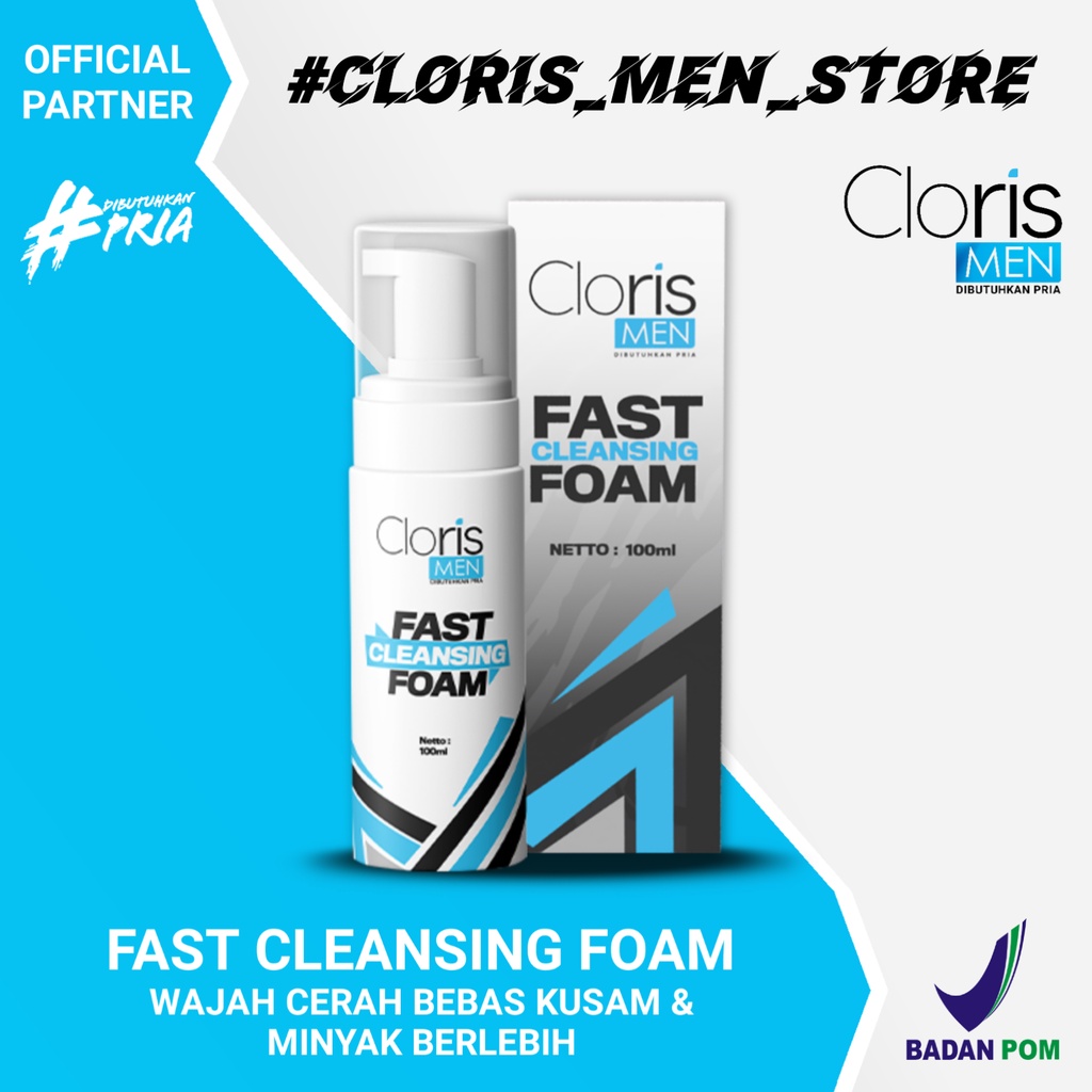 Clorismen FAST CLEANSING FOAM Sabun Muka Pembersih Wajah Pria Berminyak Komedo Original