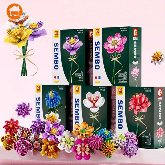 Brick Sembo Block Florist Flower