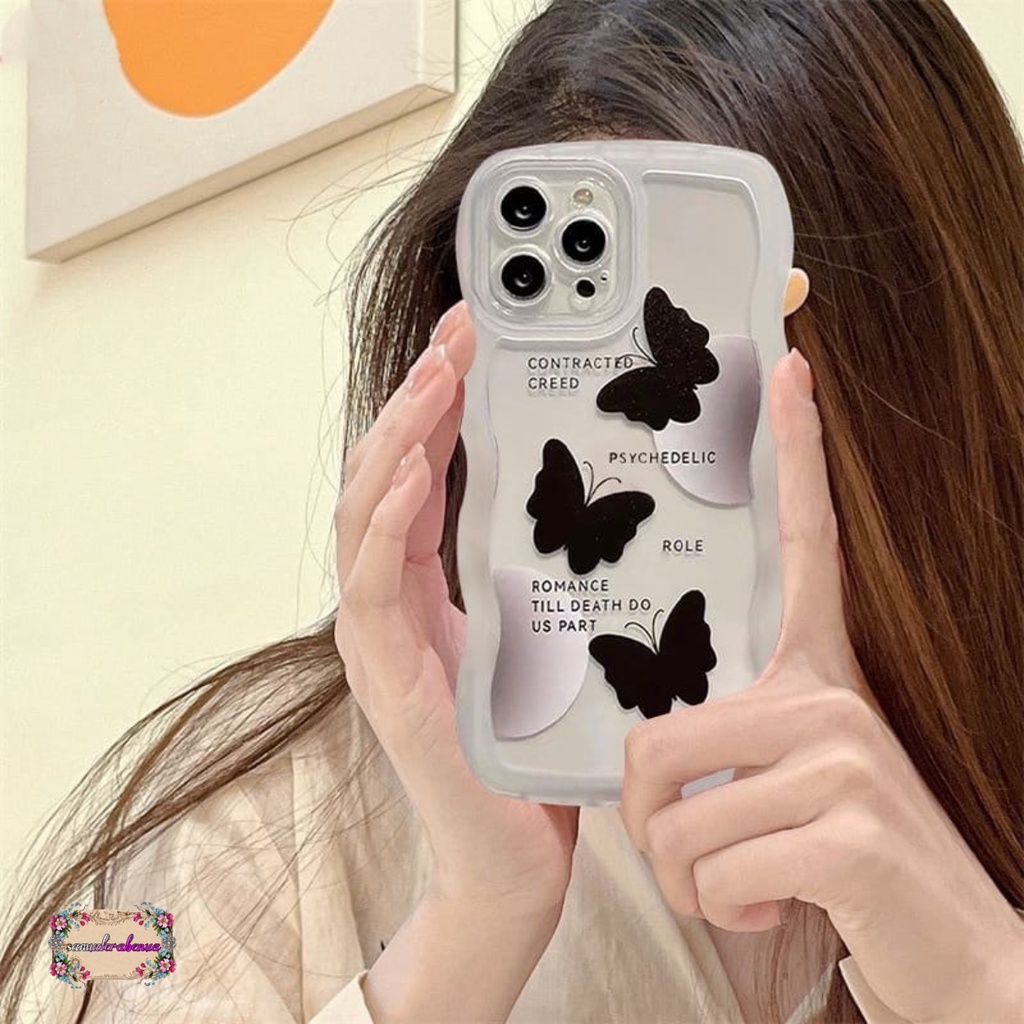 SS144 SOFTCASE SILIKON MOTIF KUPU KUPU HITAM FOR OPPO A8 A31 A83 F1S A59 F5 F5 YOUTH F7 F7 PRO F11 F11 PRO RENO 8T 4 4F F17 PRO 5 5F A94 F19 PRO 6 7 RENO 8T 8 7Z 8Z A96 8 9 PRO SB4875