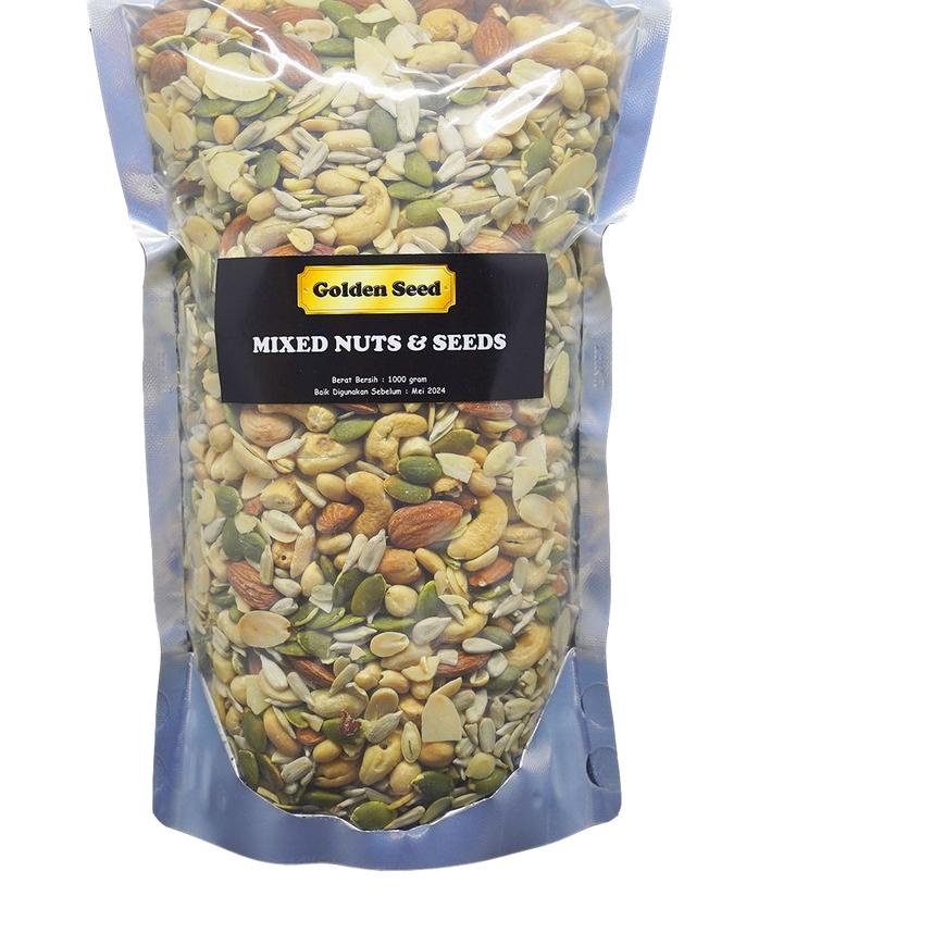 

۝ MIXED NUTS & SEEDS 1 KG PREMIUM - TRAIL MIX NUT & SEED - MIXNUT 1000 GRAM ♀