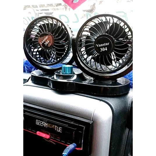 Kipas Angin Mobil / Truk Double Headed Car Fan Dobel 12V / 24V Kualitas Bagus