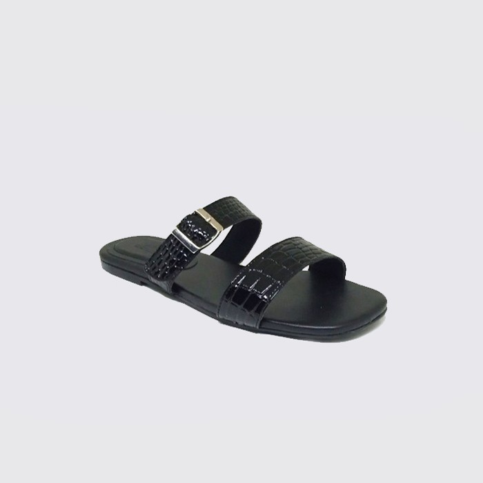 JESSICA X ZAGIB AMERICAN FLAT | Sandal Wanita Warna Hitam Big Size / Sendal Casual Cewe Ukuran Besar 40-45