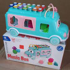 [YE19] Mainan Edukasi  Anak Xylophone Happy Music Bus Musik