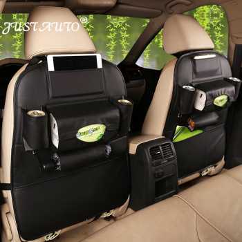 R3S Justauto Organizer Barang Bahan Kulit Gantungan Kursi Mobil - Z-354 - Black R3WS