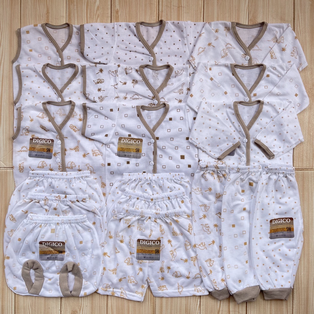 Paket Baju Bayi 18 Pcs 0-4 Bulan Setelan Bayi Newborn Model Bis 9 Stel Baju Bayi Double Knit Katun Tebal Lembut Paket Lahiran Anak Perempuan Laki Laki