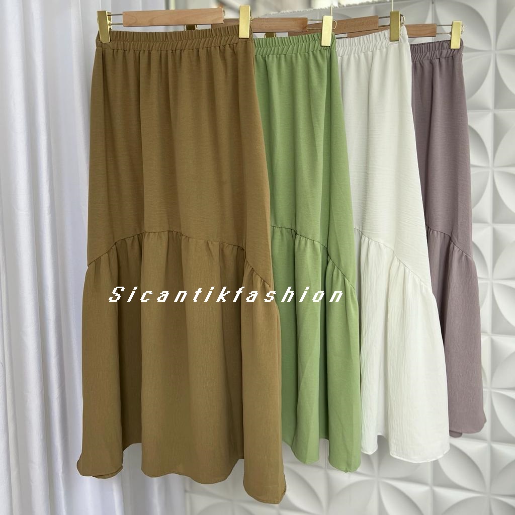 Rok Wanita Panjang Polos  / Rok Cewek Korean Style / Skirt Premium