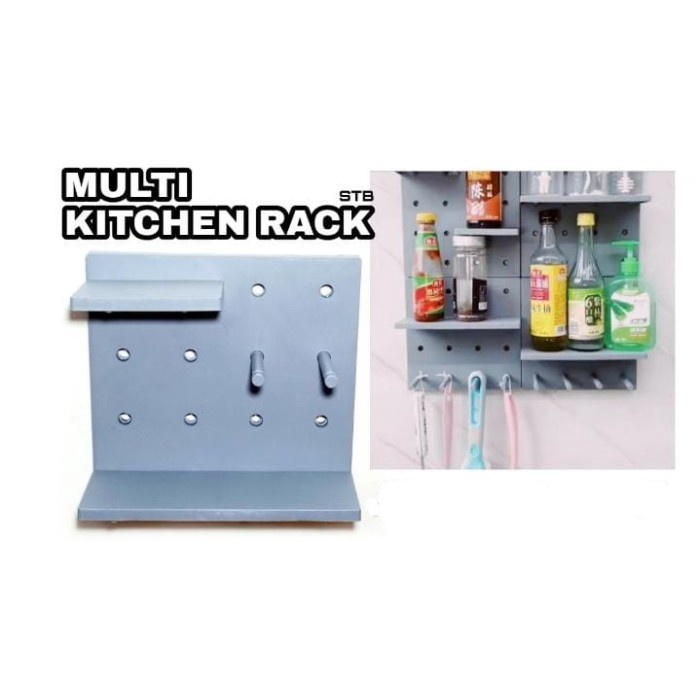 Rak Tempat Alat Dapur Alat Masak Gantungan Botol Bumbu Wajan Multi Kitchen Rack STB