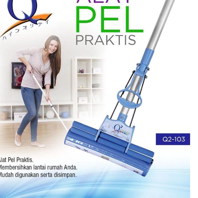 ☛ Alat Pel Lantai praktis Q2 Model Sodok - Pel Lantai Busa seperti kanebo Keras ➣