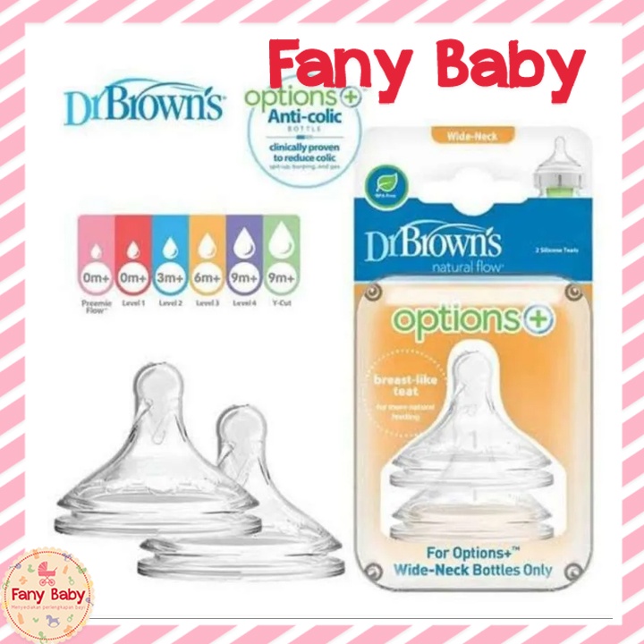 DR BROWN'S WIDE NECK SILICONE OPTIONS+ NIPPLE