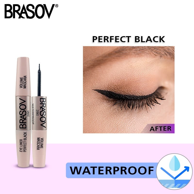 ❤ PAMELA ❤ BRASOV Volume Mascara dan Eyeliner 2 in 1 MakeUp Waterproof BPOM XX-CT Black