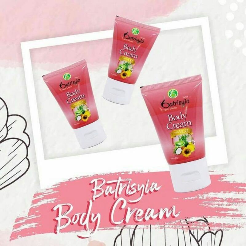 BATRISYIA HERBAL BODY CREAM / cream pencerah kulit / cream pemutih kulit / batrisyia body cream / bo