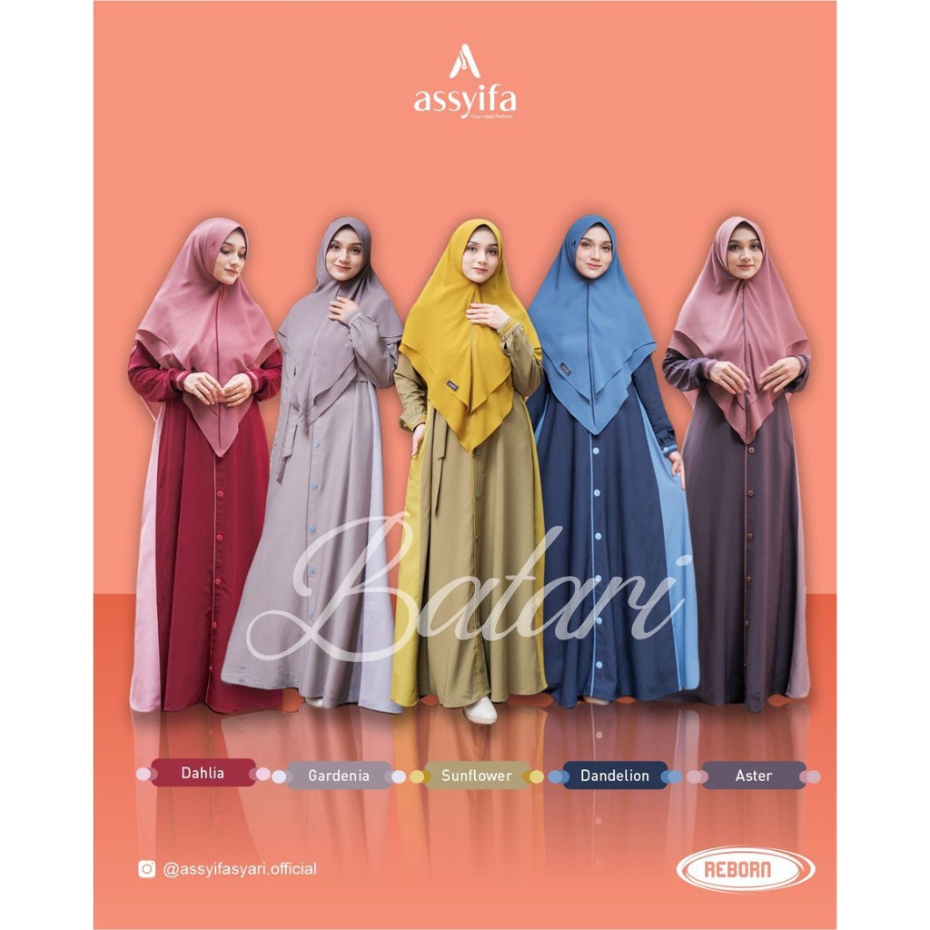 TERBARU  DRESS SET KHIMAR | DRESS BATARI REBORN BY ASSYIFA