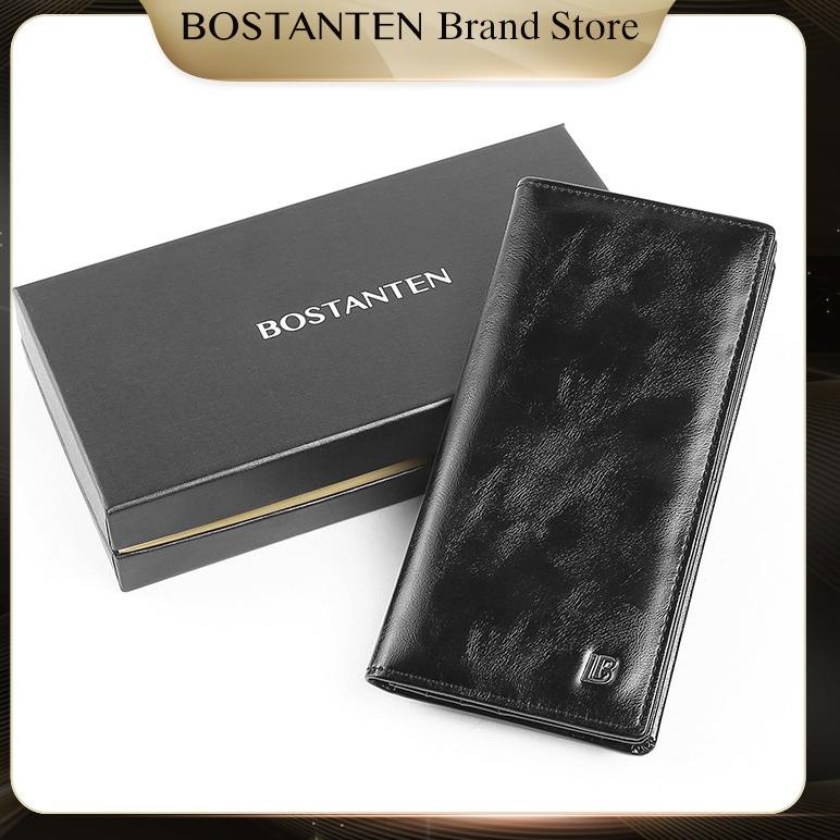 BARU SPESIAL K25 BOSTANTEN Dompet Lipat Panjang Pria Slot Kartu Kulit PU Warna Hitam/Kopi ⇪