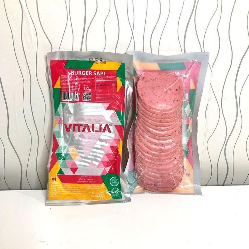 

Vitalia Daging Burger Beef Sapi Patty Isi 20 Pcs 280 Gram Bisa untuk Kebab