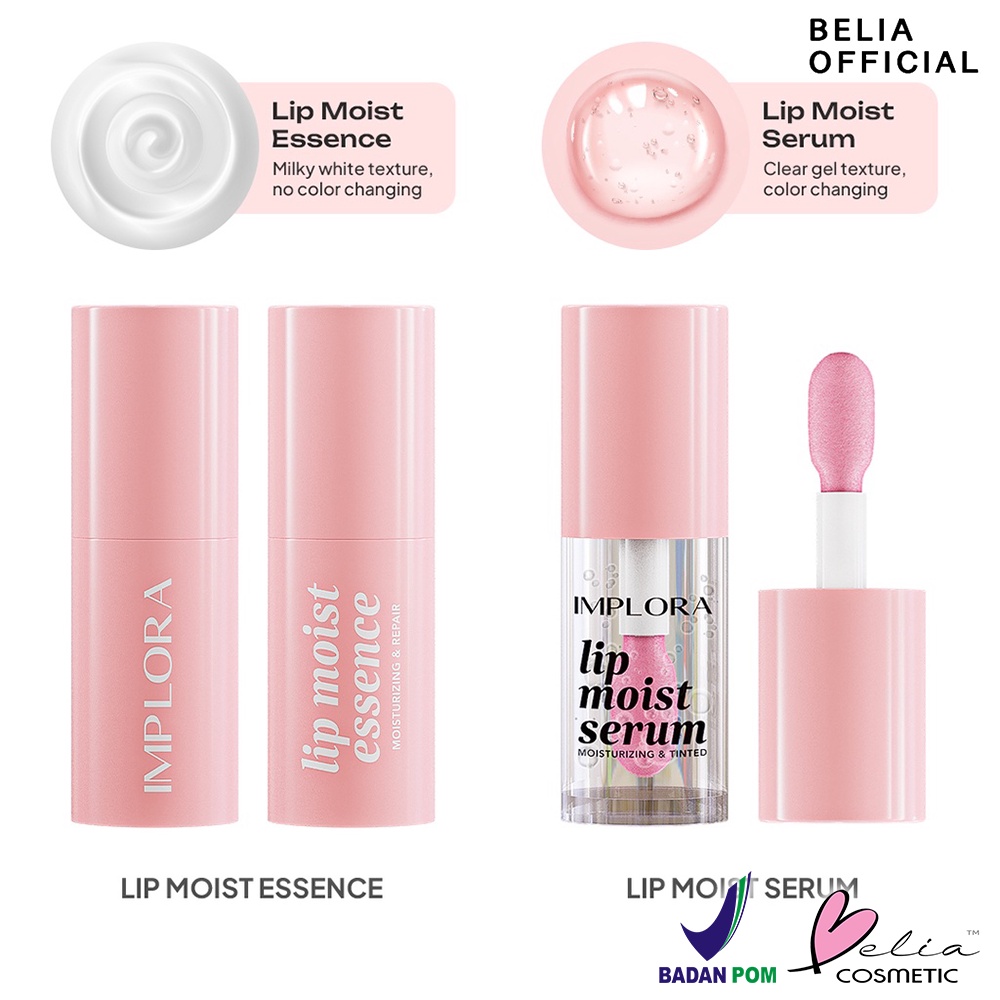 ❤ BELIA ❤ IMPLORA Lip Moist Series | Essence | Serum | Lip Oil | Perawatan Bibir | BPOM