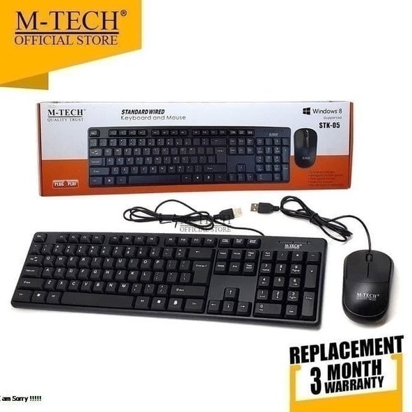 Keyboard Mouse Usb M-Tech Stk-05 wired Standard Mtech Stk 05