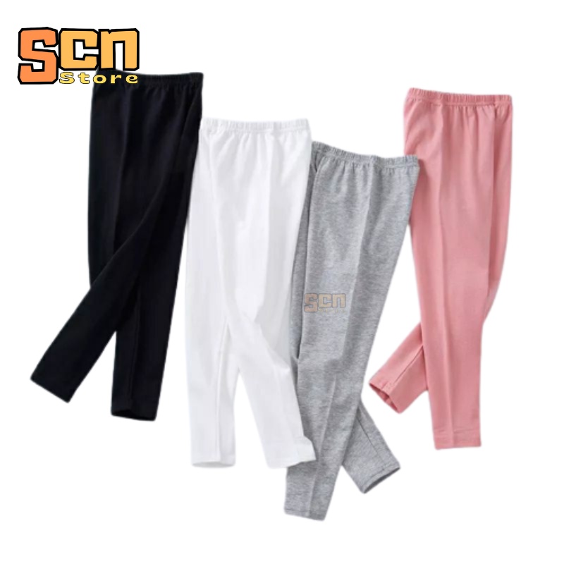 Legging Polos Anak Bahan Kaos Usia Bayi-12 Tahun / Lejing polos anak