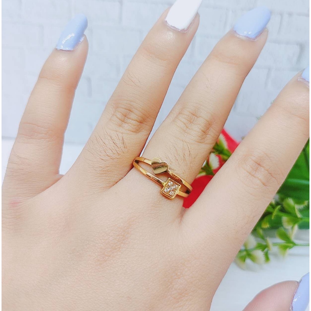 Cincin Titanium Permata Cantik Perhiasan Fashion 3111/3112