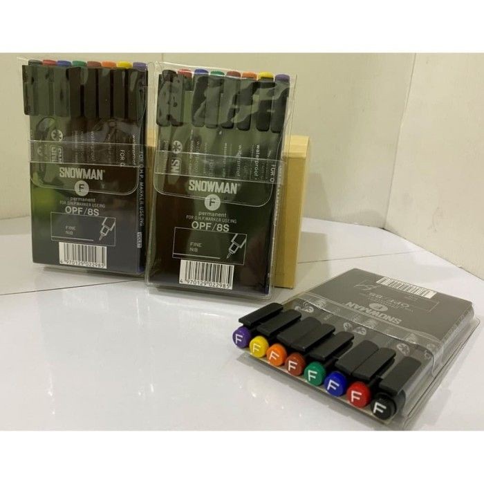 Dpen [ Set ] Spidol Permanen Marker 8 Warna - Snowman Ohp F / M Murah