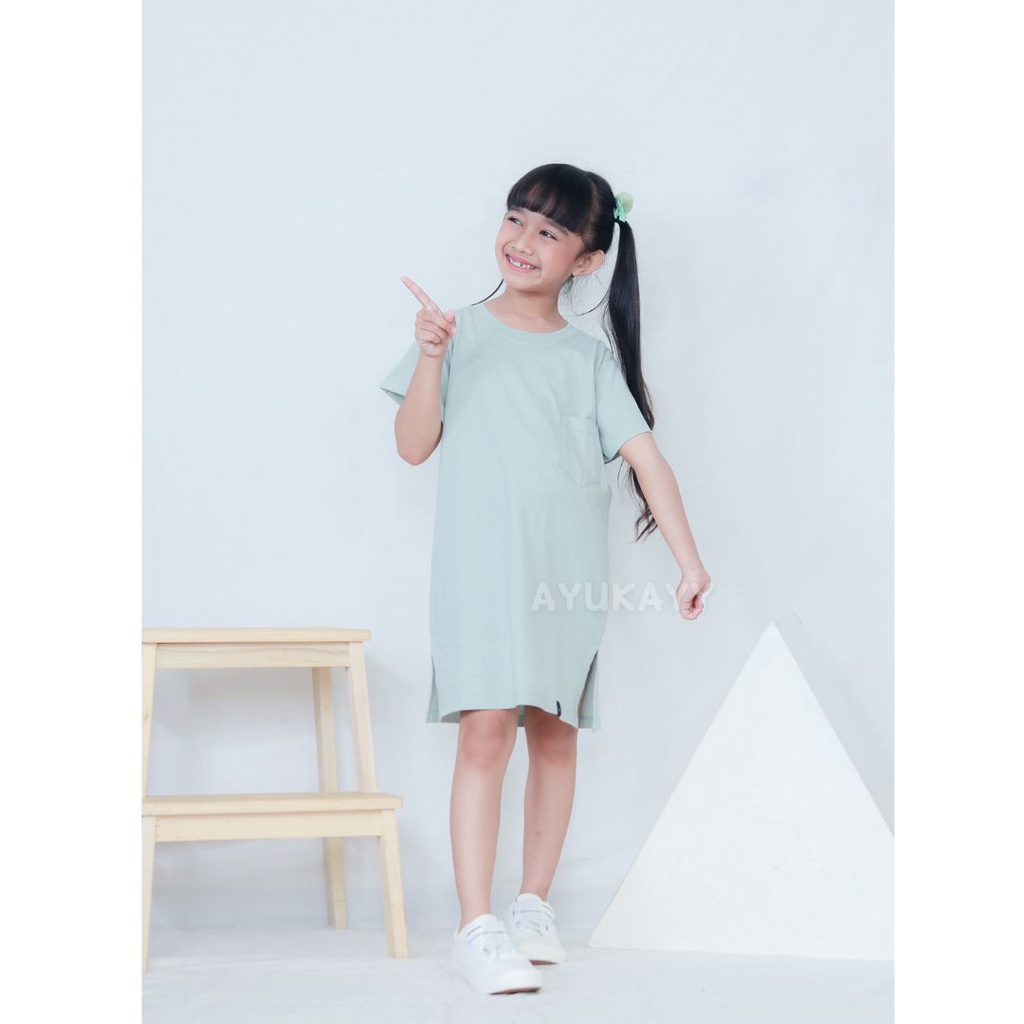 Baju Anak Perempuan Dress Poket Oversize by Ayukayy