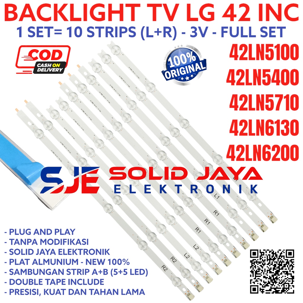 BACKLIGHT TV LED LG 42 INC 42LN5100 42LN5400 42LN5710 42LA6130 42LA6200 LAMPU BL LED 42INC 42IN 42LN 42LA 10K 10 KANCING LAMPU 3V 42INCH INCH IN LG