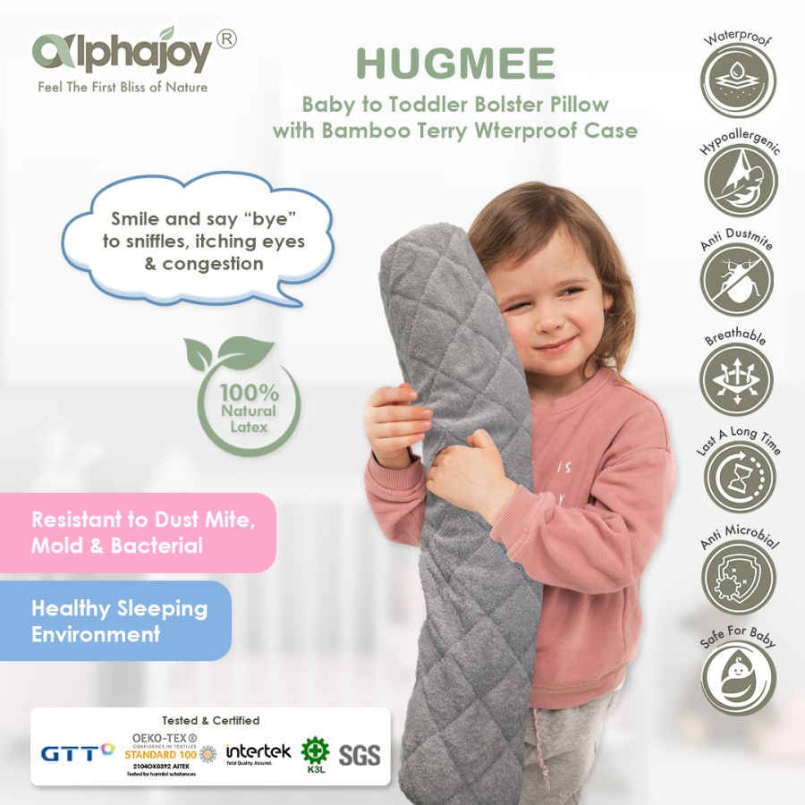 ALPHAJOY HUGMEE BABY TODDLER BOLSTER Guling bayi Anak Waterproof