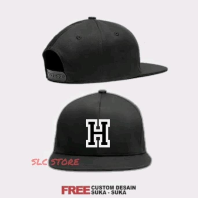 TOPI SNAPBACK BASEBALL PREMIUM INISIAL HURUF H CUSTOM LOGO CH"6 - SLC