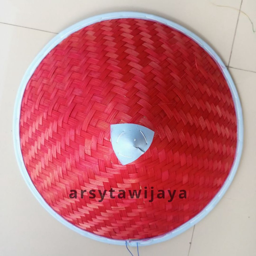TOPI CAPING BAMBU - CAPING BERWARNA MERAH - CAPING TUDUNG CAPING PETANI