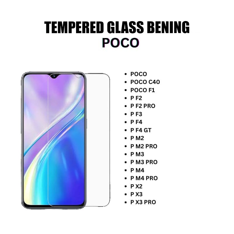 AR FOR XIAOMI REDMI POCO C40,POCO F1,POCO F2,POCO F2PRO,POCO F3 TEMPERED GLASS BENING