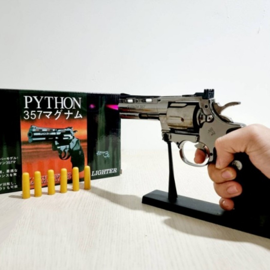 Korek Api Gas Model Revolver Pyhton 357 Mirip Pistol Asli Ukuran Jumbo