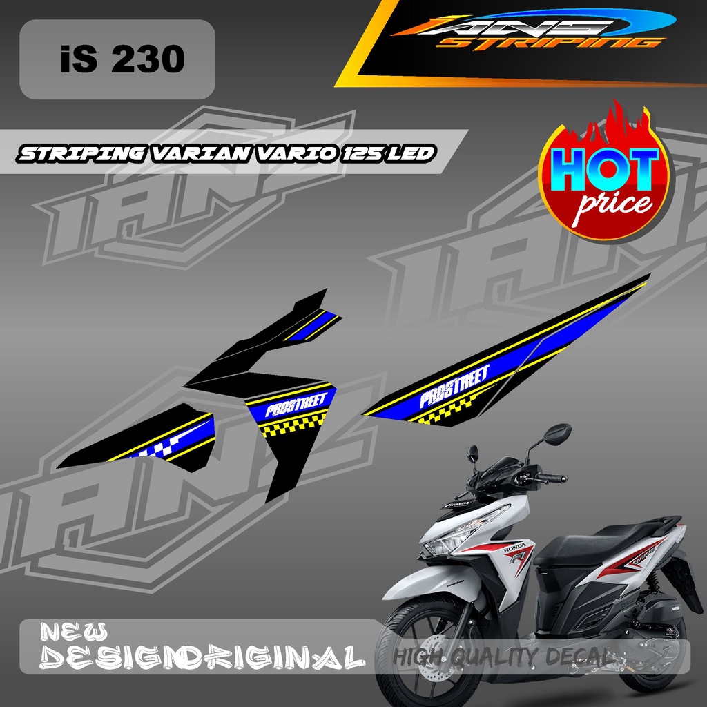 NEW DECAL STRIPING VARIO 125 LED SERIES PROSTREET RACING KONSEP / DECAL VARIO 125 LED CUSTOM WARNA / STIKER KERETA VARIO 125 LED IS230