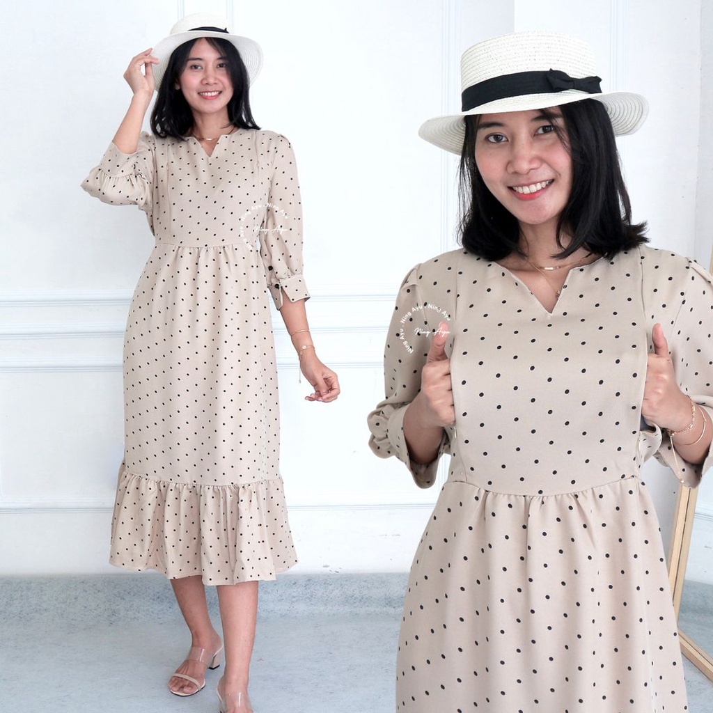 MAMAHAMILBUTIK Baju Hamil Menyusui Korea AIKO DRESS - DRO 210