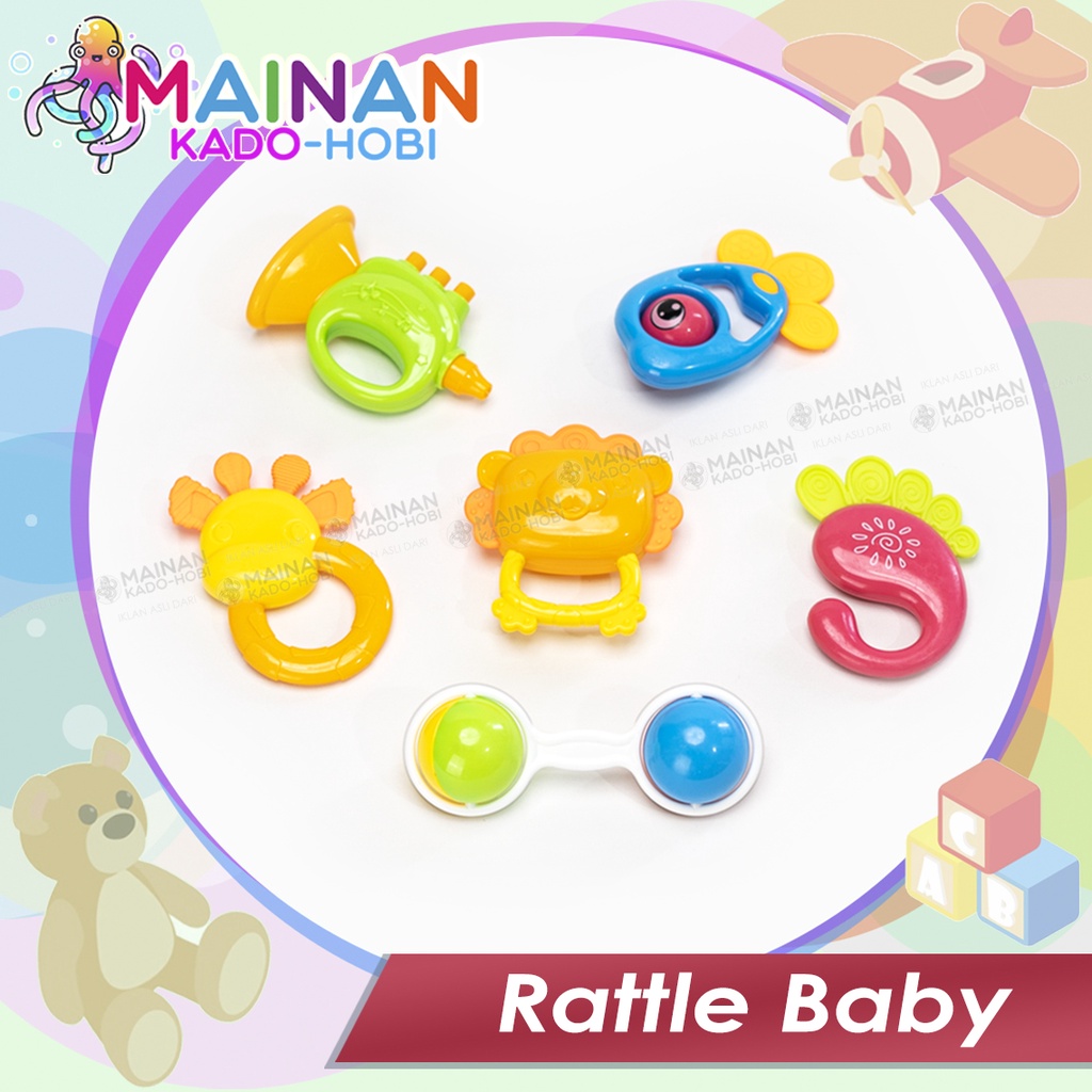 MAINAN EDUKASI BABY RATTLE STIK GENGGAM KERINCINGAN BUNYI MUSIK