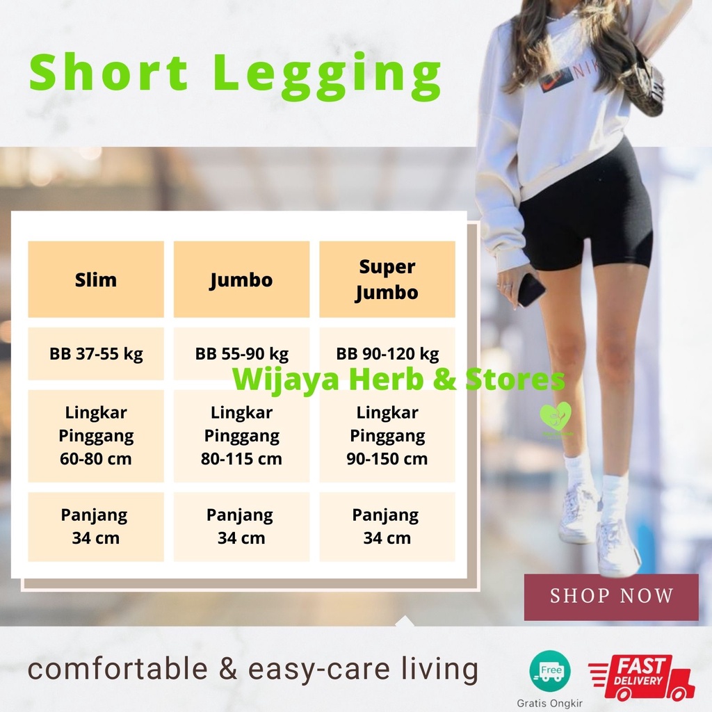 [Outfits] Legging Pendek Size Slim &amp; Jumbo / Short Pants / Leging / Shot / Strit / Setrit / Sot