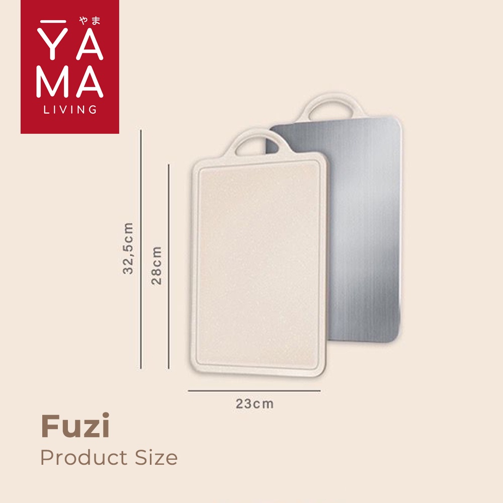 YAMA FUZI 2in1 Stainless Steel 304 Premium Cutting Chopping Board Talenan 2 Sisi Anti Bakteri Jamur Higienis