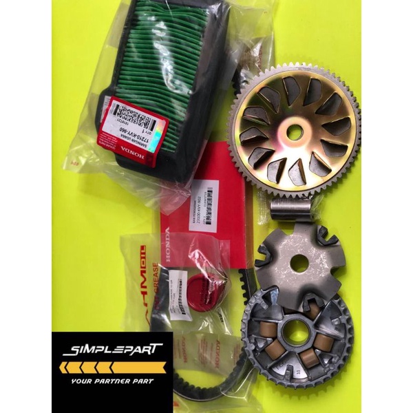 PAKET RUMAH ROLLER ASSY BEAT KARBURATOR + VBELT ONLY BEAT + KIPAS BEAT + GEMUK CVT + FILTER UDARA BEAT KARBU PAKET RUMAH ROLLER ASSY SCOOPY KARBURATOR