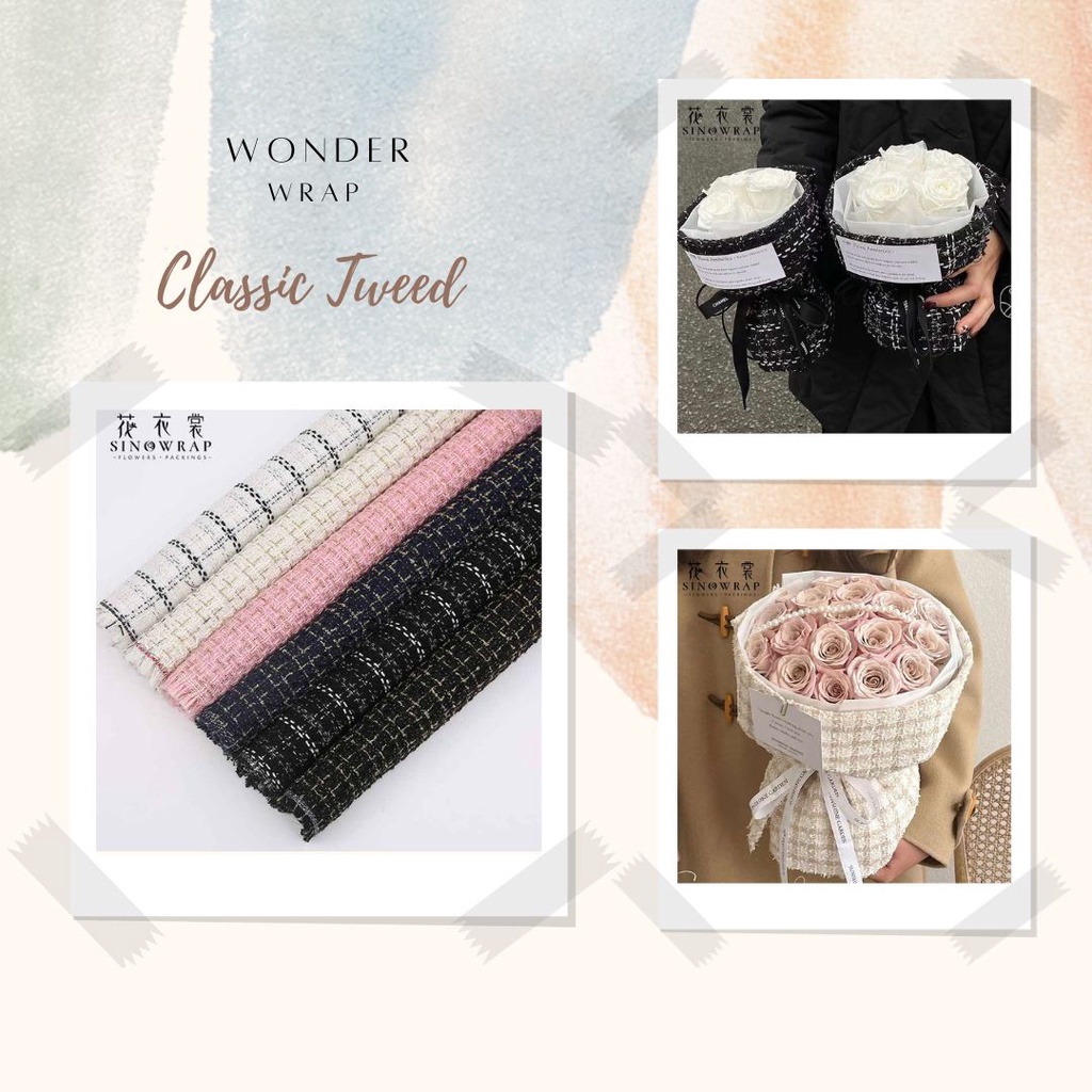 

Flower Wrapping Kain Pembungkus Bunga Buket Classic Tweed untuk Hand Bouquet
