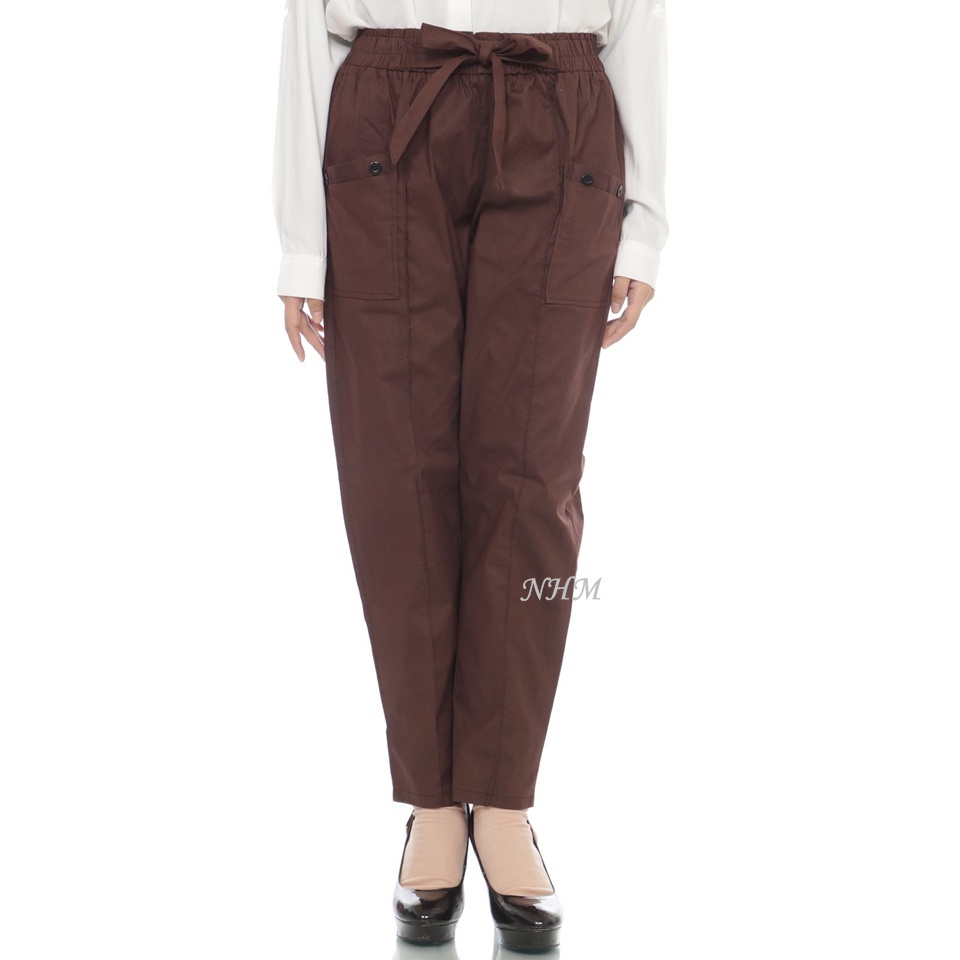 Celana Kantong Boyfriend Cargo Jumbo Wanita Panjang- Cargo Pants- Celana Panjang Bahan NHM