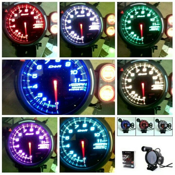 TAKOMETER DEFI 7 WARNA 375 TACHOMETER RPM DEFI BF 7 COLOR UNIVERSAL ORIGINAL BEST QUALITY