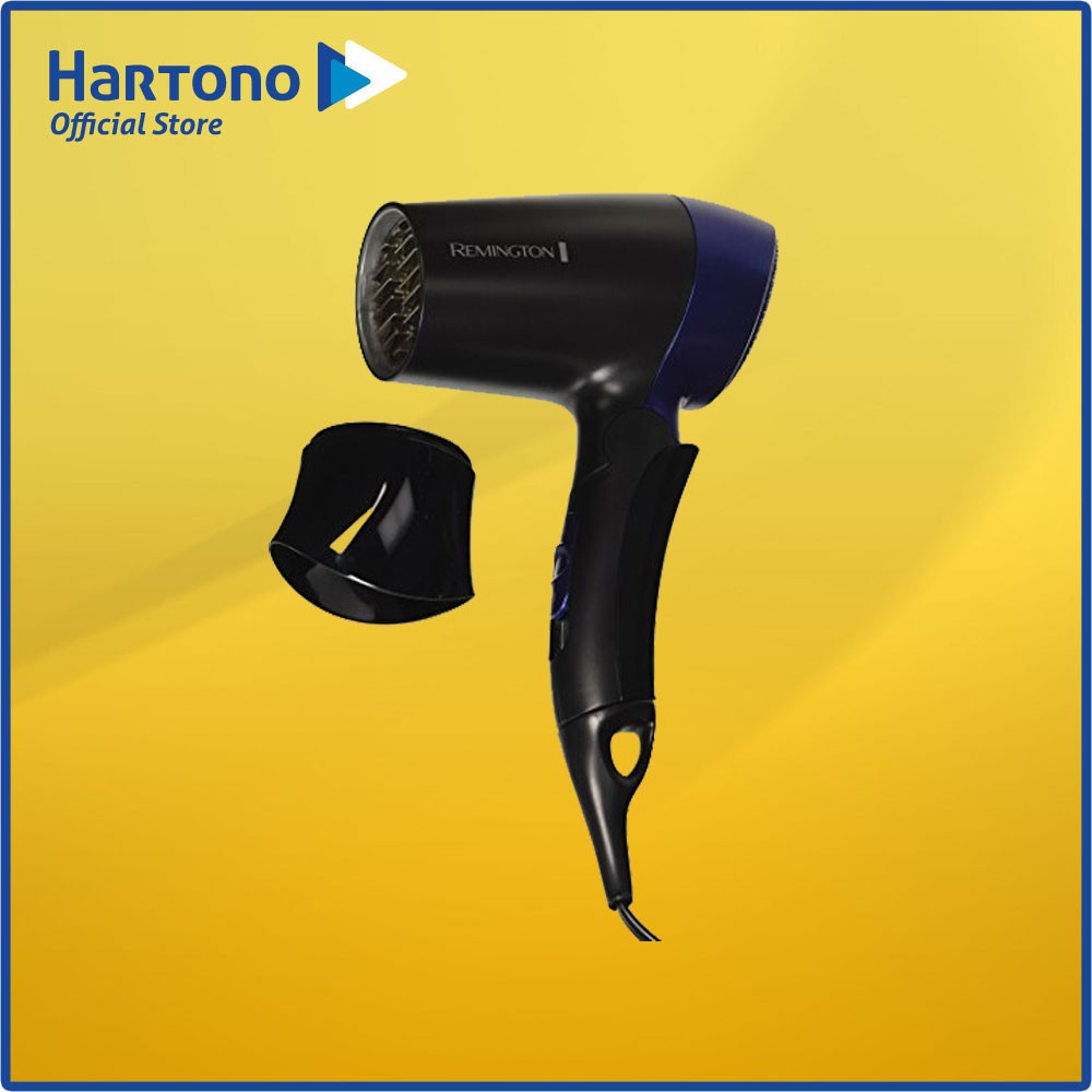 Pengering Rambut Remington D2400 - Travel Dryer 1400 Hitam, Perak 1400W