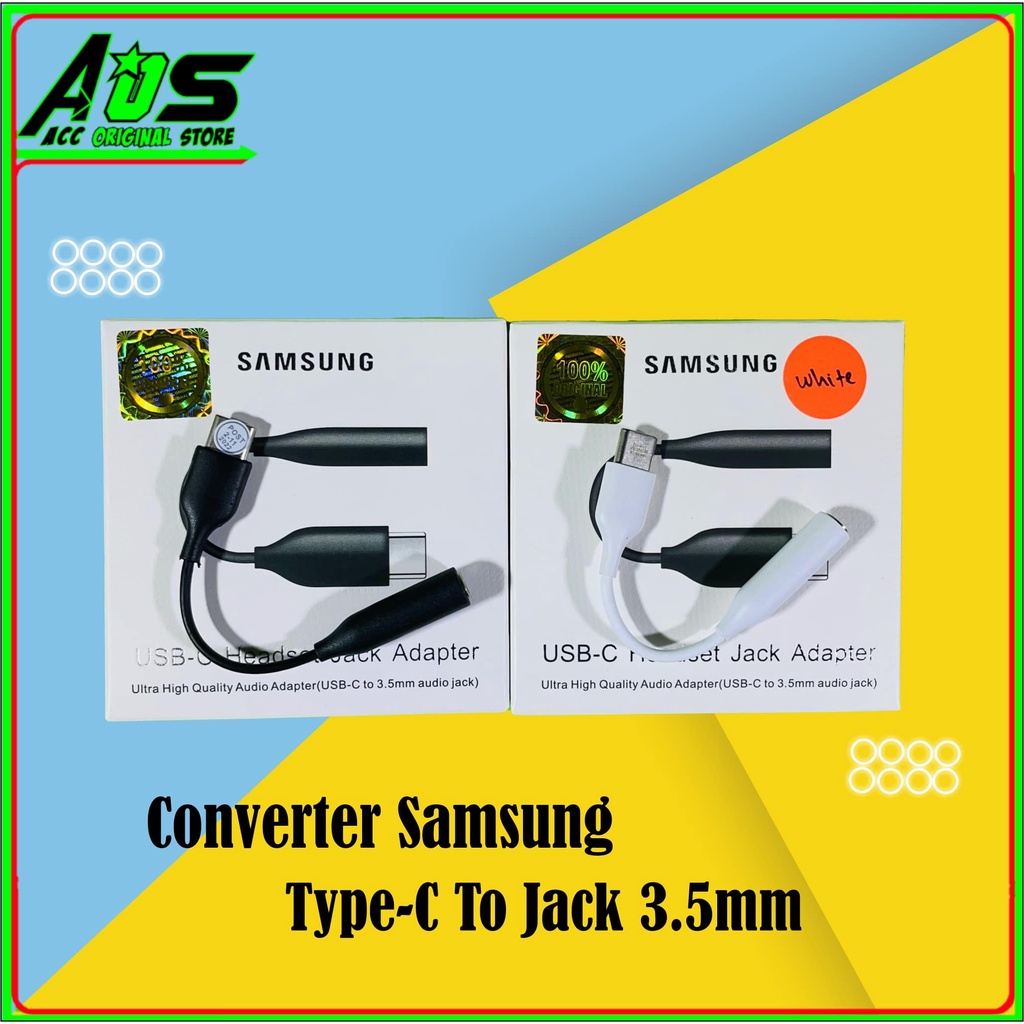 SAMSUNG A53 A73 5G EARPHONE HEADSET TYPE C AUDIO ADAPTER CONVERTER ORIGINAL 100%